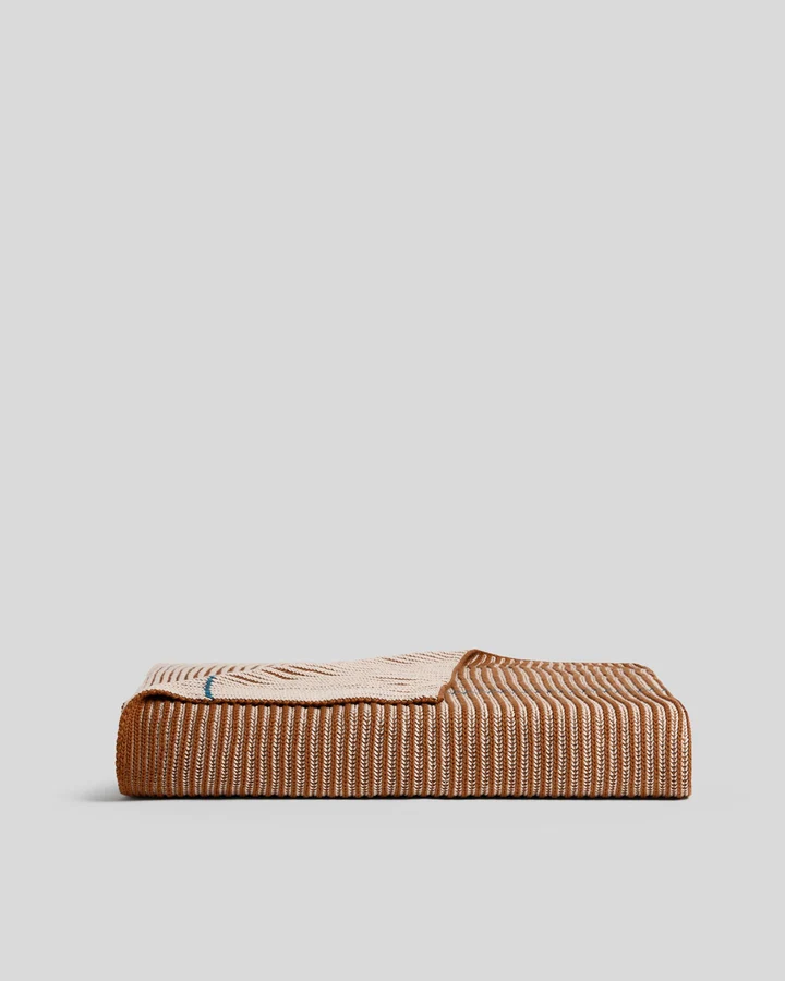 Organic Two Tone Rib Knit Throw